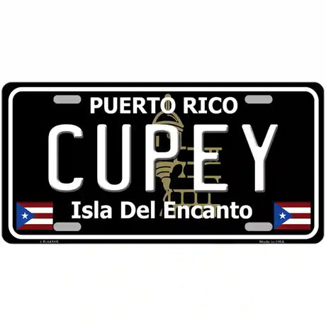 Cupey Puerto Rico Black Novelty Metal License Plate 24" x 12" (LLP)