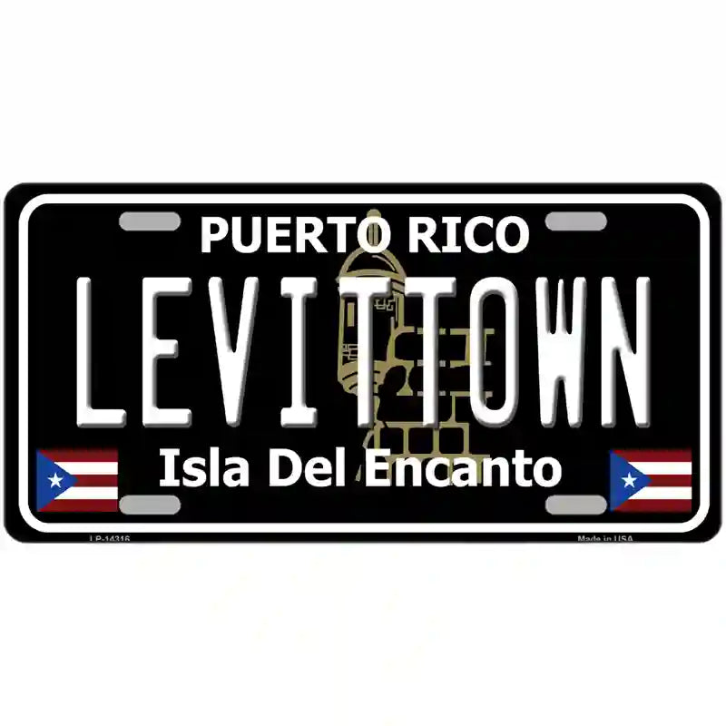 Levittown Puerto Rico Black Novelty Metal License Plate 24" x 12" (LLP)