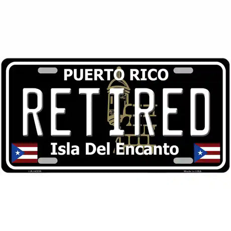 Retired Puerto Rico Black Novelty Metal License Plate 24" x 12" (LLP)