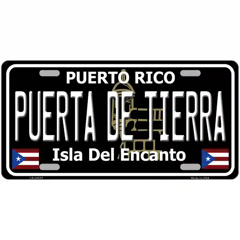 Puerta De Tierra Puerto Rico Black Novelty Metal License Plate 24" x 12" (LLP)