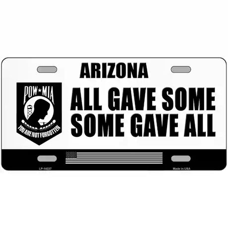 Arizona POW MIA Some Gave All Novelty Metal License Plate 24" x 12" (LLP)