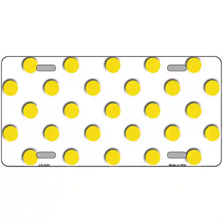 Yellow White Polka Dot Metal Novelty License Plate 24" x 12" (LLP)