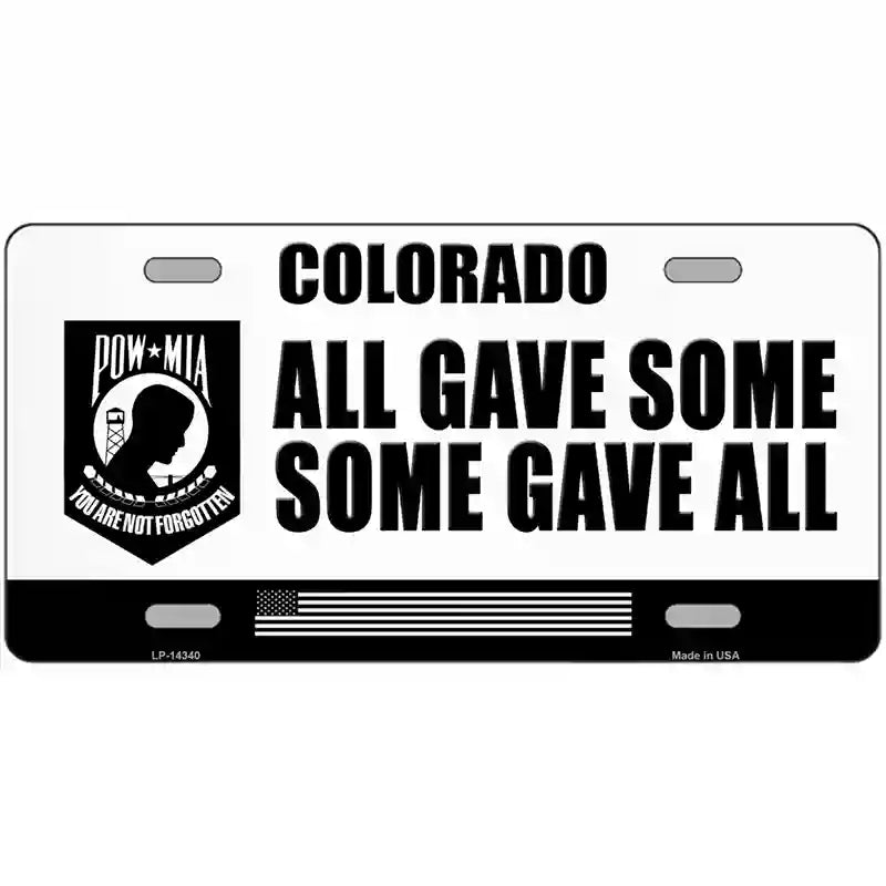 Colorado POW MIA Some Gave All Novelty Metal License Plate 24" x 12" (LLP)