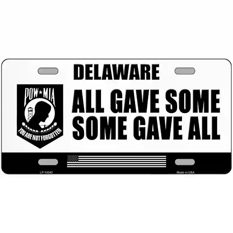 Delaware POW MIA Some Gave All Novelty Metal License Plate 24" x 12" (LLP)