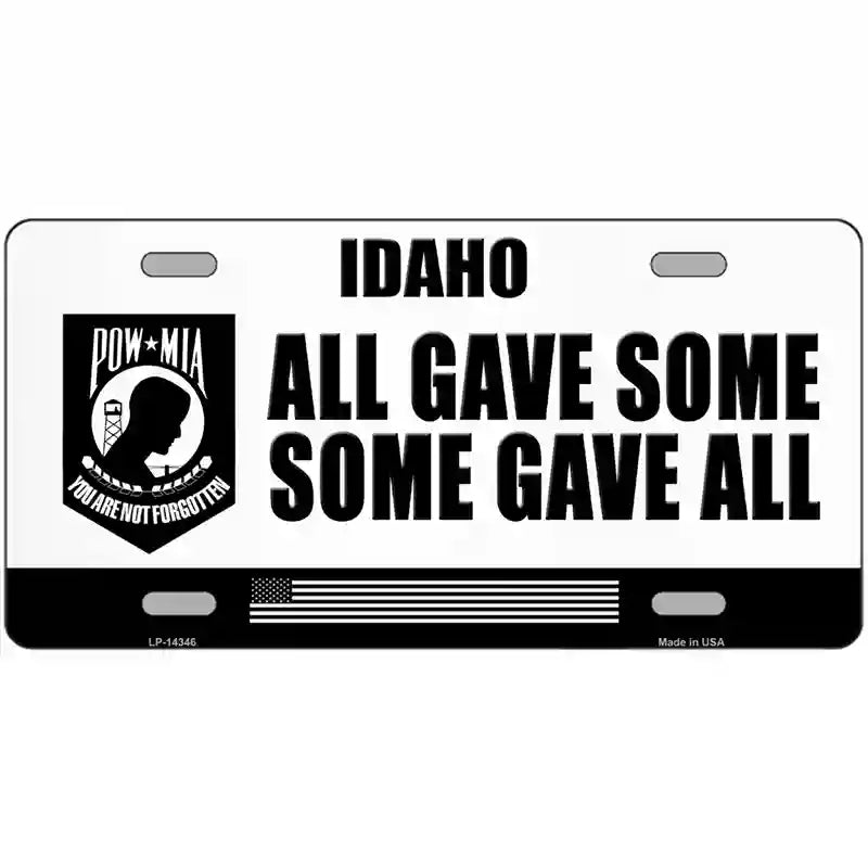 Idaho POW MIA Some Gave All Novelty Metal License Plate 24" x 12" (LLP)