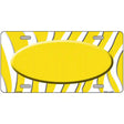 Yellow White Zebra Yellow Center Oval Metal Novelty License Plate 24" x 12" (LLP)