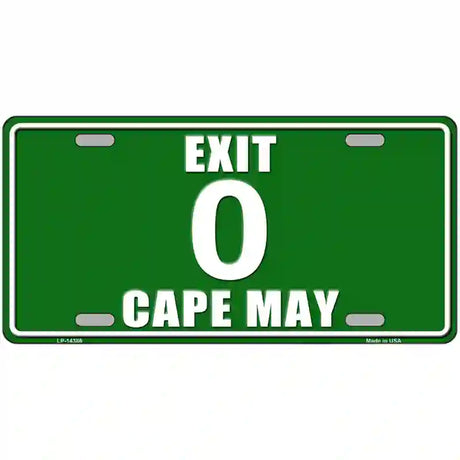 Exit 0 Cape May Novelty Metal License Plate 24" x 12" (LLP)