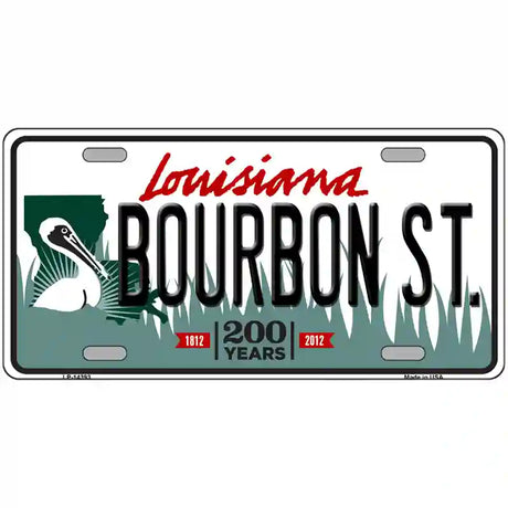 Bourbon St Louisiana Novelty Metal License Plate 24" x 12" (LLP)