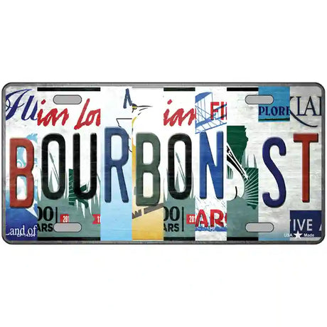 Bourbon St License Plate Art Novelty Metal License Plate 24" x 12" (LLP)