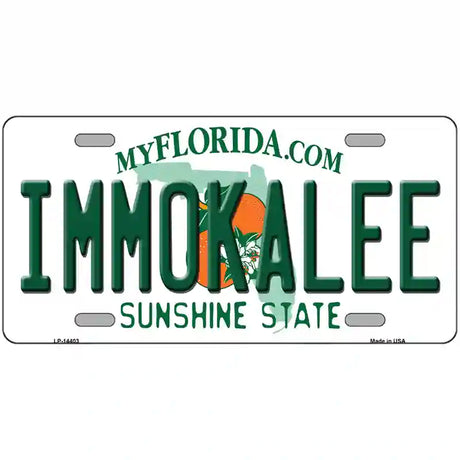 Immokalee Florida Novelty Metal License Plate 24" x 12" (LLP)