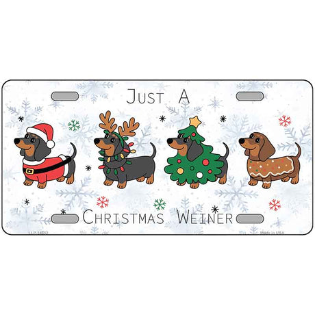 Just a Christmas Weiner Novelty Metal License Plate LP-14552