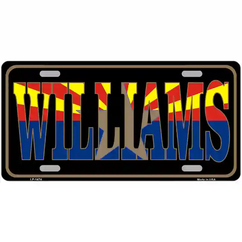 Williams Arizona State Flag Metal Novelty License Plate 24" x 12" (LLP)