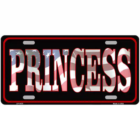 Princess Patriotic Metal Novelty License Plate 24" x 12" (LLP)