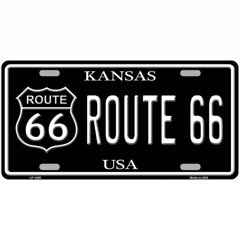 Route 66 Kansas Metal Novelty License Plate 24" x 12" (LLP)