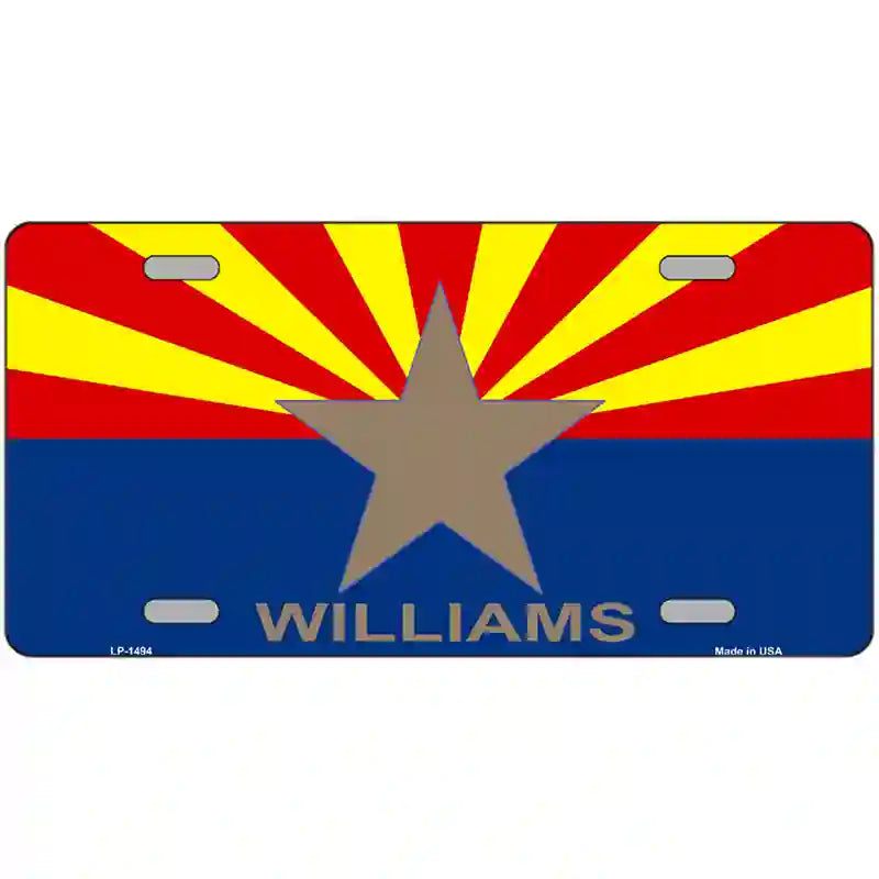 Williams Arizona Flag Metal Novelty License Plate 24" x 12" (LLP)