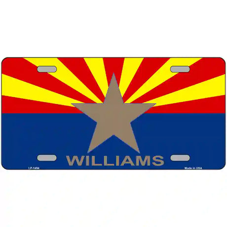 Williams Arizona Flag Metal Novelty License Plate 24" x 12" (LLP)