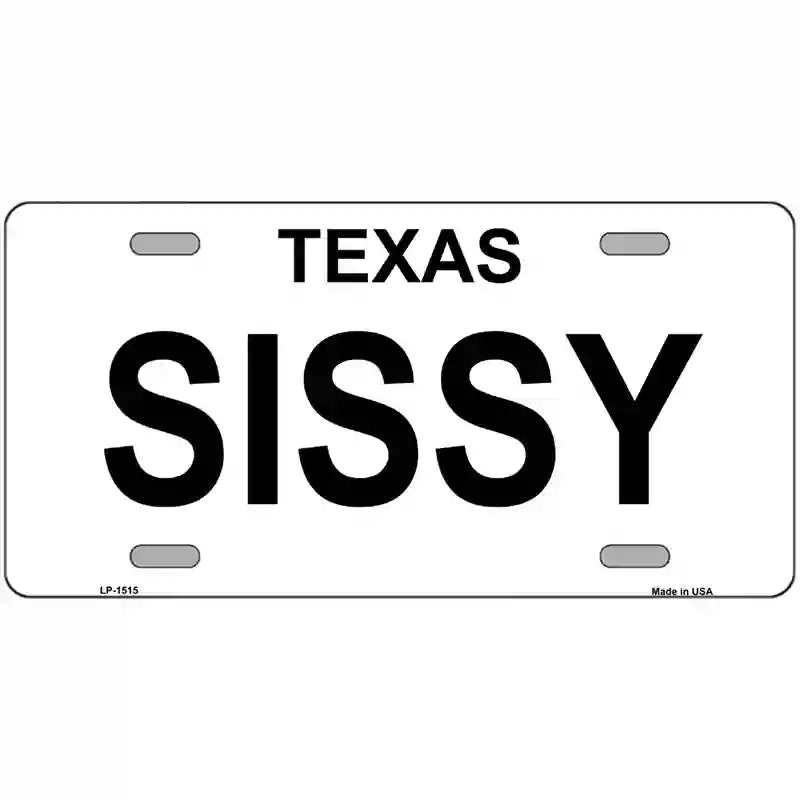 SISSY Metal License Plate 24" x 12" (LLP)