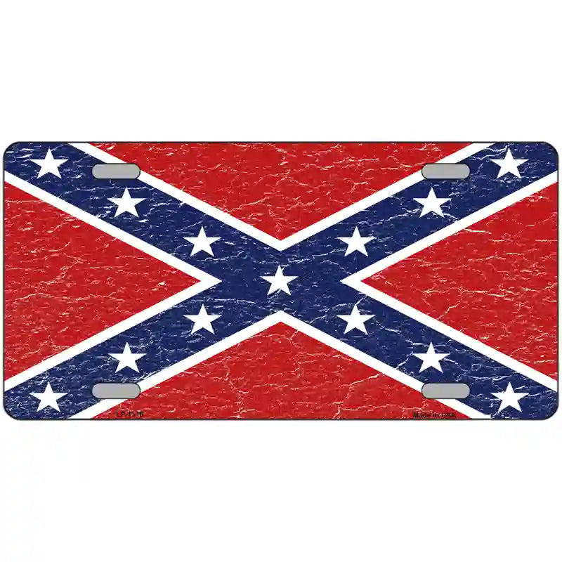 Distressed Confederate Flag Metal Novelty License Plate 24" x 12" (LLP)