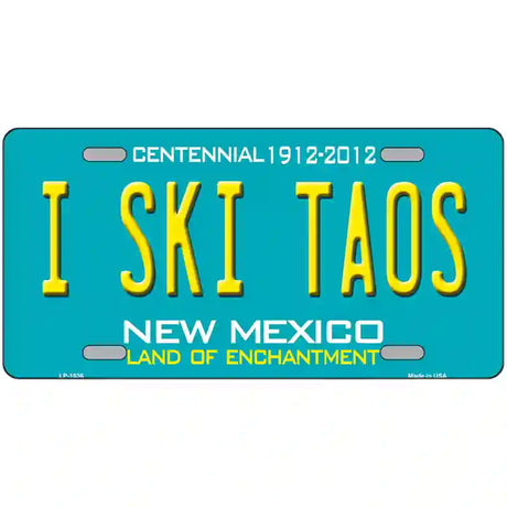 I Ski Taos New Mexico Novelty Metal License Plate 24" x 12" (LLP)