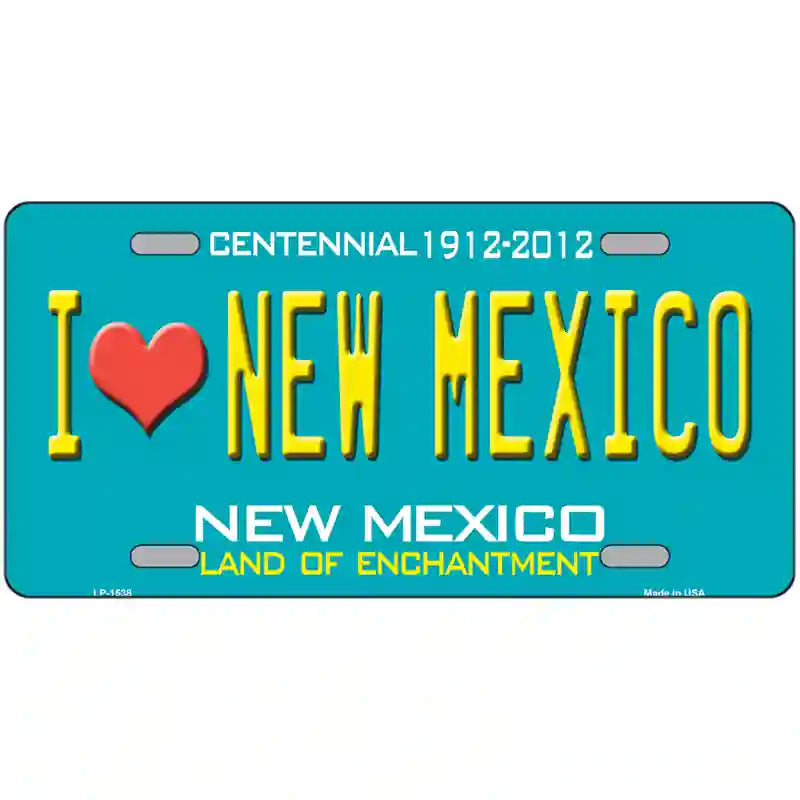 I Love New Mexico Novelty Metal License Plate 24" x 12" (LLP)