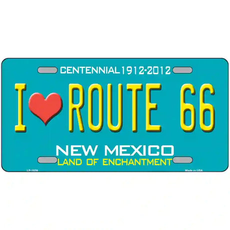 I Love Route 66 New Mexico Novelty Metal License Plate 24" x 12" (LLP)