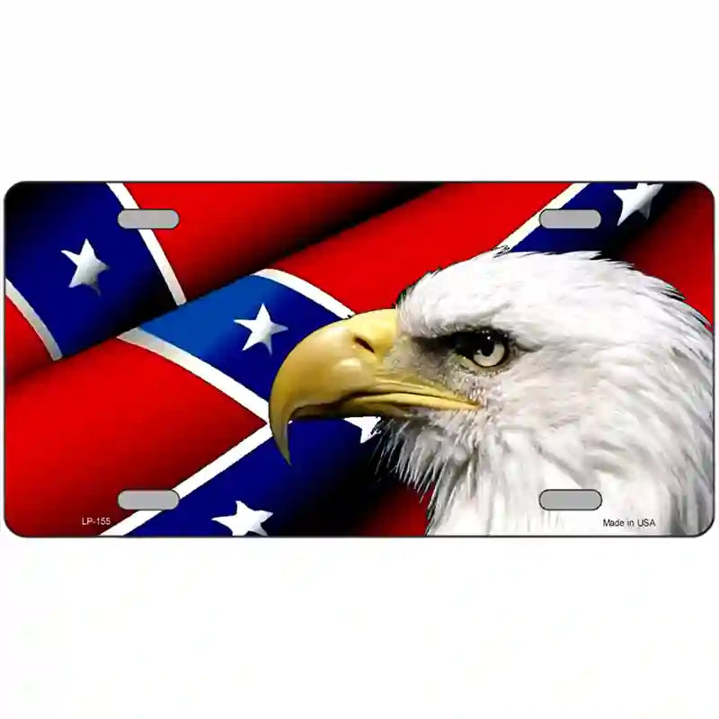 Confederate Flag Eagle Metal Novelty License Plate 24" x 12" (LLP)