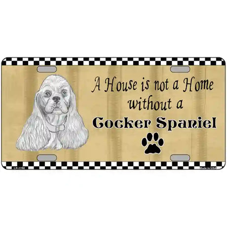 Pencil Sketch Cocker Spaniel Metal Novelty License Plate 24" x 12" (LLP)