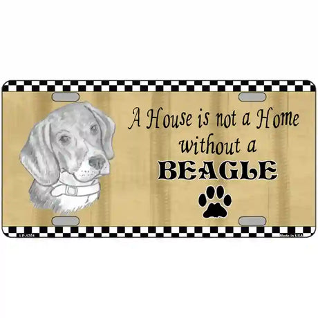 Pencil Sketch Beagle Metal Novelty License Plate 24" x 12" (LLP)