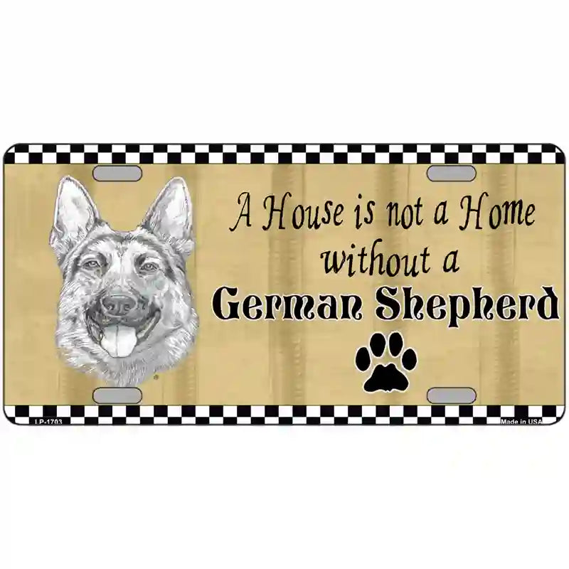 Pencil Sketch German Shepherd Metal Novelty License Plate 24" x 12" (LLP)