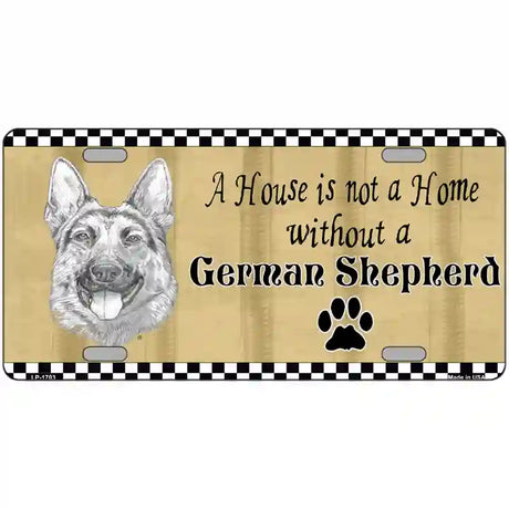 Pencil Sketch German Shepherd Metal Novelty License Plate 24" x 12" (LLP)