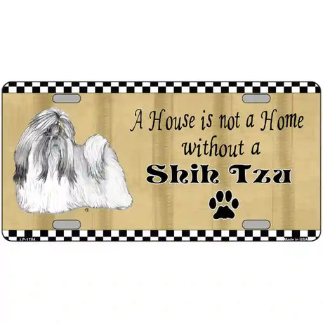 Pencil Sketch Shih Tzu Metal Novelty License Plate 24" x 12" (LLP)