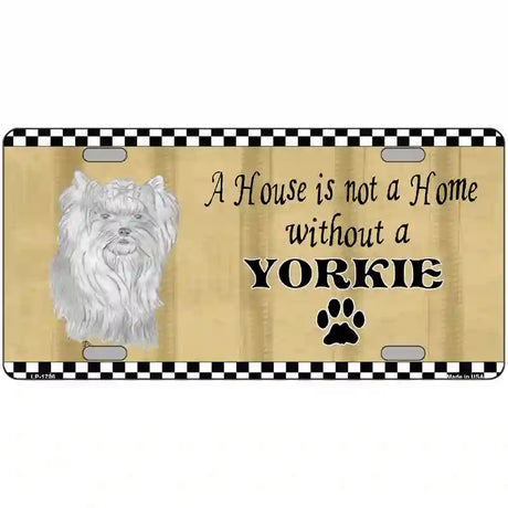 Pencil Sketch Yorkie Metal Novelty License Plate 24" x 12" (LLP)