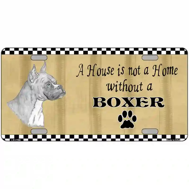 Pencil Sketch Boxer Metal Novelty License Plate 24" x 12" (LLP)