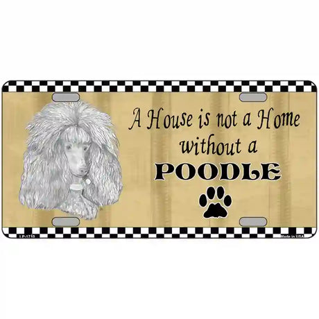 Pencil Sketch Poodle Metal Novelty License Plate 24" x 12" (LLP)