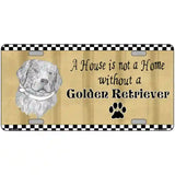 Pencil Sketch Golden Retriever Metal Novelty License Plate 24" x 12" (LLP)