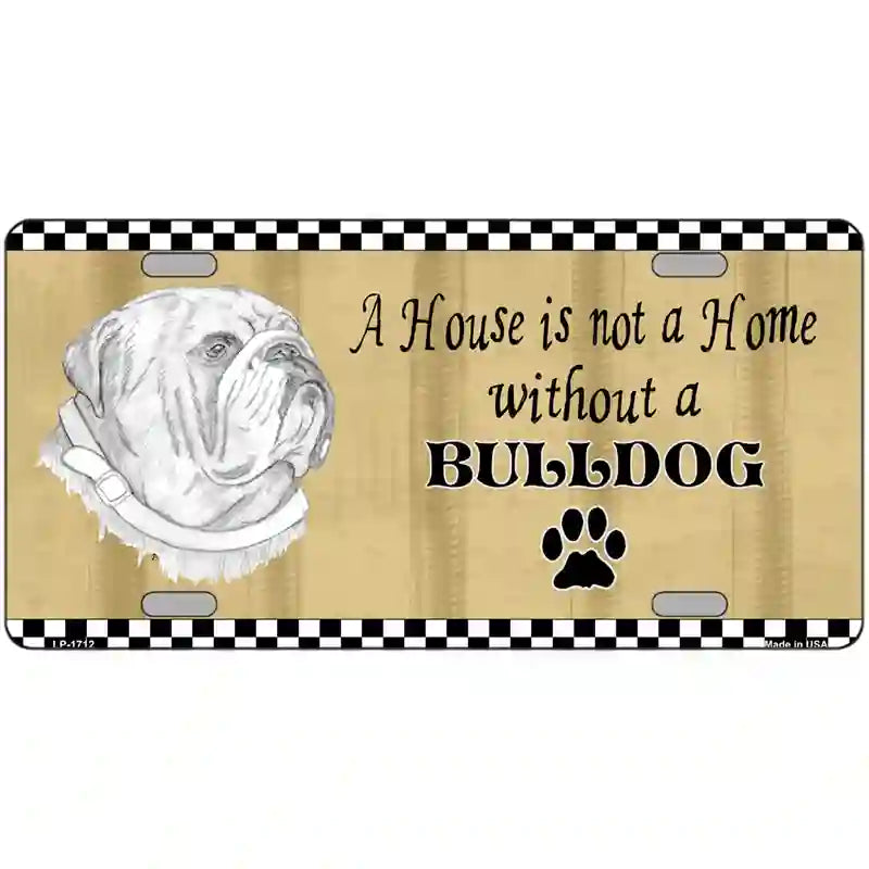 Pencil Sketch Bulldog Metal Novelty License Plate 24" x 12" (LLP)