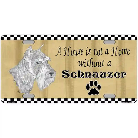 Pencil Sketch Schnauzer Metal Novelty License Plate 24" x 12" (LLP)