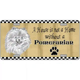 Pencil Sketch Pomeranian Metal Dog Novelty License Plate 24" x 12" (LLP)