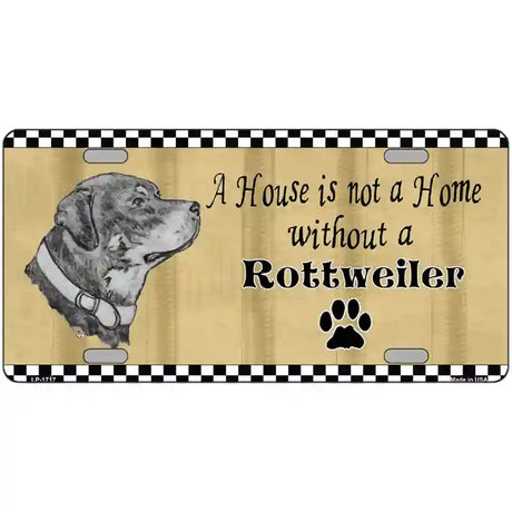 Pencil Sketch Rottweiler Metal Novelty License Plate 24" x 12" (LLP)