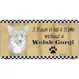 Pencil Sketch Welsh Corgi Metal Novelty License Plate 24" x 12" (LLP)