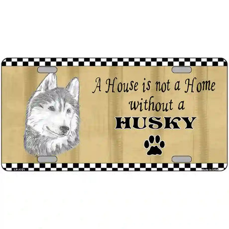 Pencil Sketch Husky Metal Novelty License Plate 24" x 12" (LLP)