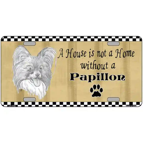 Pencil Sketch Papillon Metal Novelty License Plate 24" x 12" (LLP)