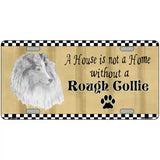 Pencil Sketch Rough Collie Metal Novelty License Plate 24" x 12" (LLP)