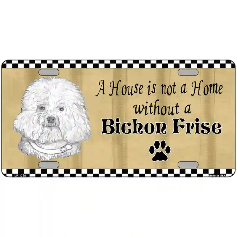 Pencil Sketch Bichon Frise Metal Novelty License Plate 24" x 12" (LLP)