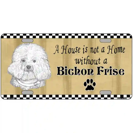 Pencil Sketch Bichon Frise Metal Novelty License Plate 24" x 12" (LLP)