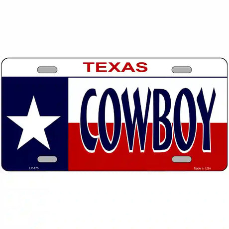 Cowboy Texas Metal Novelty License Plate 24" x 12" (LLP)