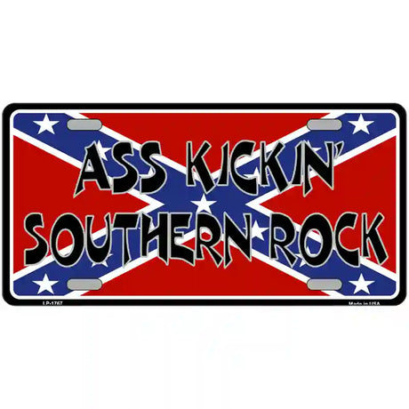 Southern Rock Confederate Flag Metal Novelty License Plate 24" x 12" (LLP)