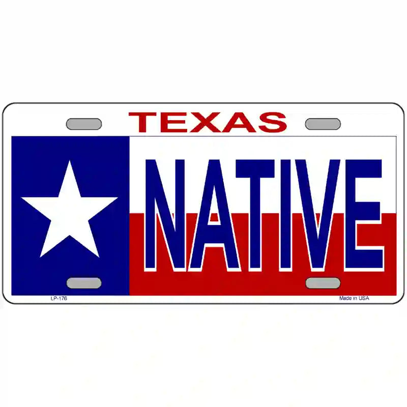 Native Texas Metal Novelty License Plate 24" x 12" (LLP)