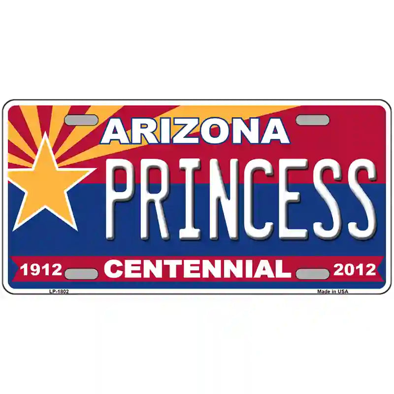 Arizona Centennial Princess Metal Novelty License Plate 24" x 12" (LLP)