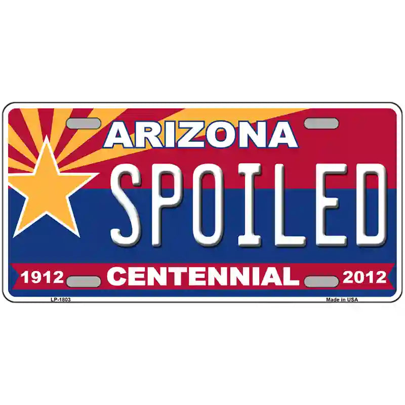 Arizona Centennial Spoiled Metal Novelty License Plate 24" x 12" (LLP)